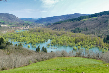 flood plain with trees in a beautiful french valley