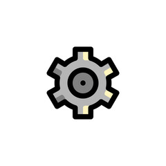 Gear Icon, isolated on white. User Interface Outline Icon..