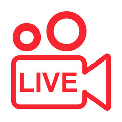 Live streaming icon. Modern air vector button design isolated on white background