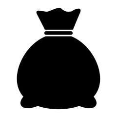 Money bag icon isolated on white background. Bank symbol, profit graphic, flat web sign