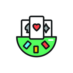 Poker color line icon. Isolated vector element. Outline pictogram for web page, mobile app, promo