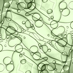 Kaleidoscopic blend pattern of oil drops on water