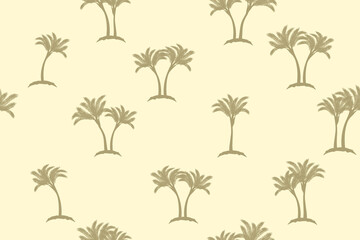 silhouettes of palm trees in the desert, seamless vector pattern