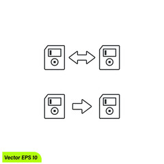 data transfer icon vector illustration simple design element