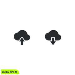 cloud data transfer icon vector illustration simple design element