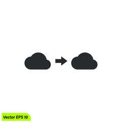 Fototapeta na wymiar cloud data transfer icon vector illustration simple design element