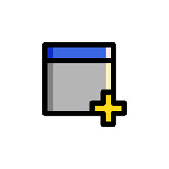 New Window User Interface Outline Icon Logo Vector Illustration.