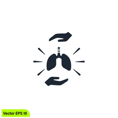 lungs care icon symbol