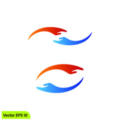 Fototapeta na wymiar hand care icon symbol logo template simple design element