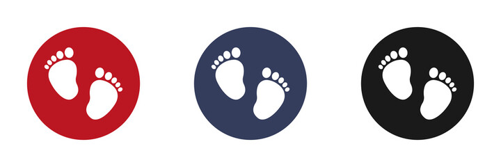 Set of web icons for feet flat design.