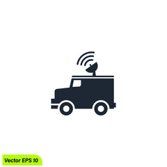 broadcasting truck icon symbol