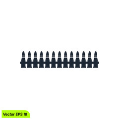 bullet icon ammunition symbol simple design element