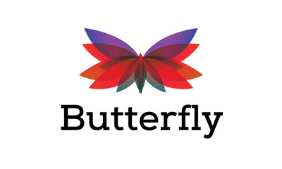 colorful butterfly logo template. an illustration concept of beautiful butterfly