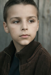 portrait of a boy outside in natural light