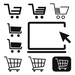 shopping cart icon set