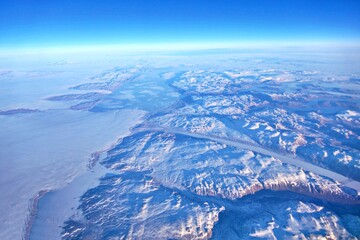 Fototapeta premium Luftaufnahme über Grönland