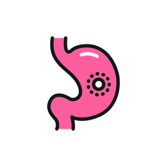 Gastritis color line icon. Isolated vector element. Outline pictogram for web page, mobile app, promo