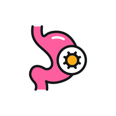 Intestinal flu color line icon. Isolated vector element. Outline pictogram for web page, mobile app, promo