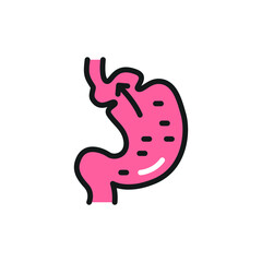 Hiatal hernia color line icon. Isolated vector element. Outline pictogram for web page, mobile app, promo