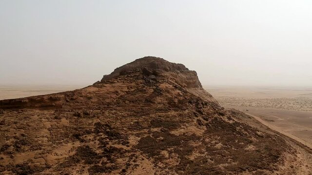Aerial view of the John Brown Rock archeological site, Saudi Arabia