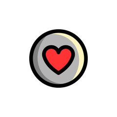 Love Button User Interface Outline Icon Logo Vector Illustration.