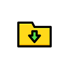 Download Folder User Interface Outline Icon Logo Vector Illustration.