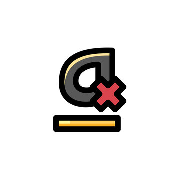 Clear Direct Formatting User Interface Outline Icon Logo Vector Illustration.