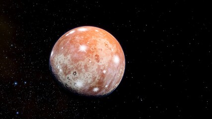 super-earth planet, realistic exoplanet, planet suitable for colonization, earth-like planet in far space, planets background 3d render  © Aleksandr