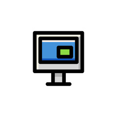 Desktop User Interface Outline Icon Logo Vector Illustration.