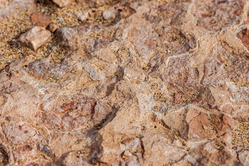 Close-up grunge brown stone or rock texture  in nature  park of Jandia