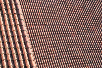 Roof background in new tiles