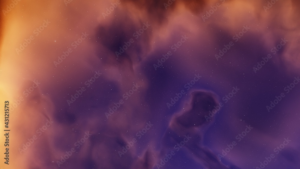 Wall mural nebula gas cloud in deep outer space, abstract colorful background