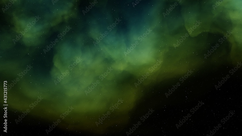 Wall mural nebula gas cloud in deep outer space, abstract colorful background
