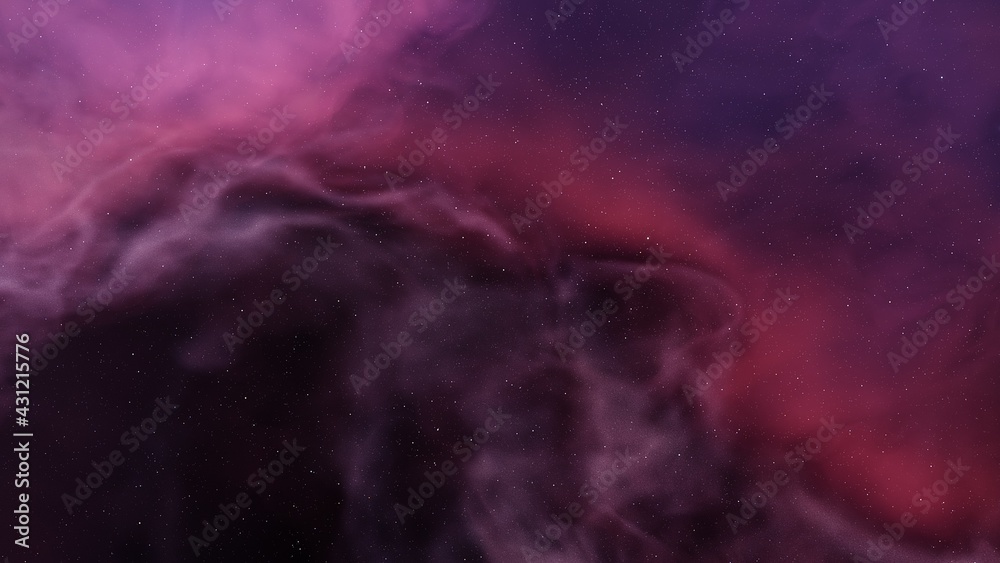Wall mural nebula gas cloud in deep outer space, abstract colorful background