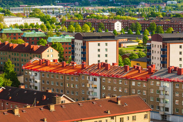 Fototapeta na wymiar Residential areas in city, Sweden