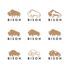 Bison logo icon vector template design © massingso