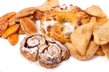mix of christmas pastries and cakes
