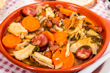 blackmouth catshark meal with potatos and beans.