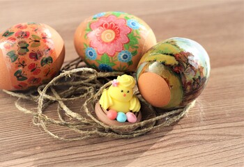 easter eggs in a basket happy easter