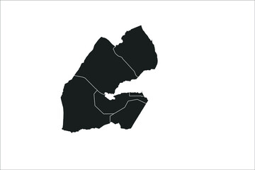 Djibouti Map Map black Color on White Backgound