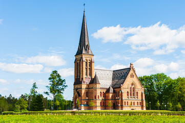 Church building in summer, Sweden