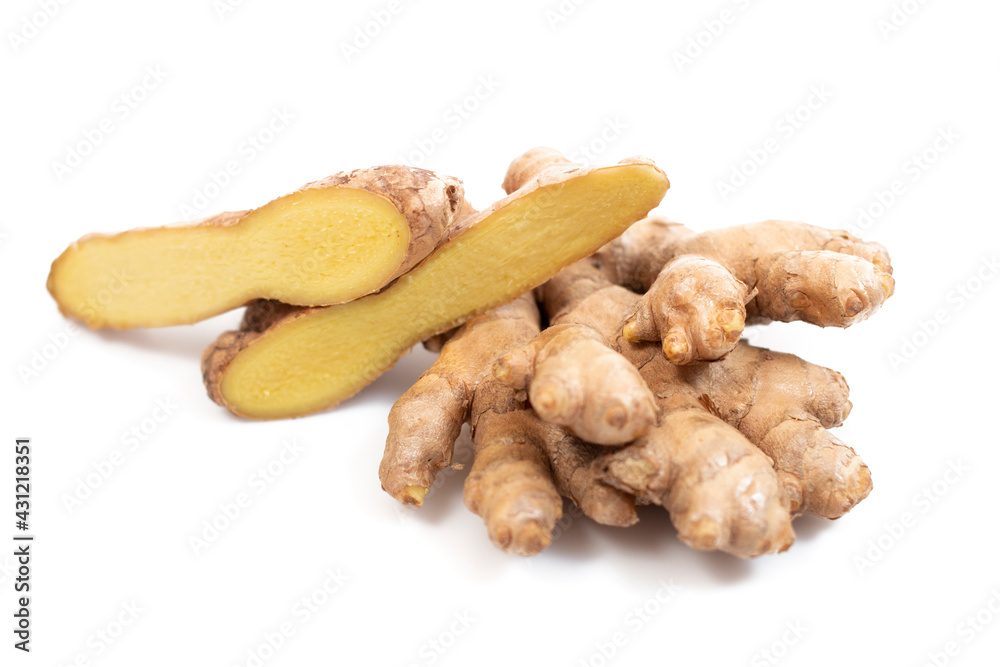 Wall mural close up of ginger root vegetable