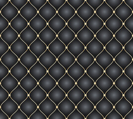 Fototapeta premium nahtlos Hintergrund, Tapete - Sofa, Couch, Polstermöbel, Ledersessel mit goldener Naht