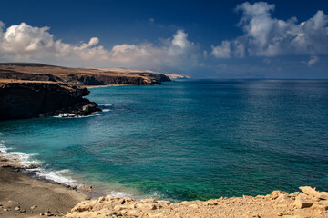Krajobraz morski, relaks i wypoczynek na wyspach kanaryjskich, Fuerteventura	