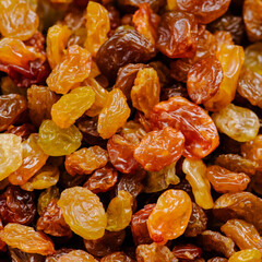 Juicy raisins close-up close-up, from different sides