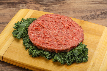 Raw beef burger cutlet for burger
