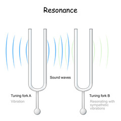 resonance. tuning fork which reflects the vibration.