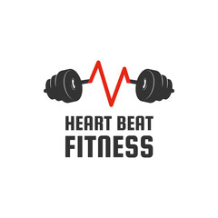 Heartbeat fitness logo design. Gym logo template. Vector illustration