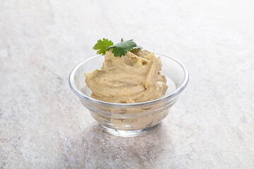 Traditional Jewish Hummus with olive oil