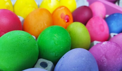 Obraz na płótnie Canvas Colored Easter eggs